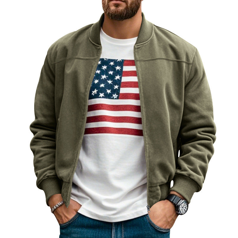 Männer Bomberjacke Modern mit Taschen Weich