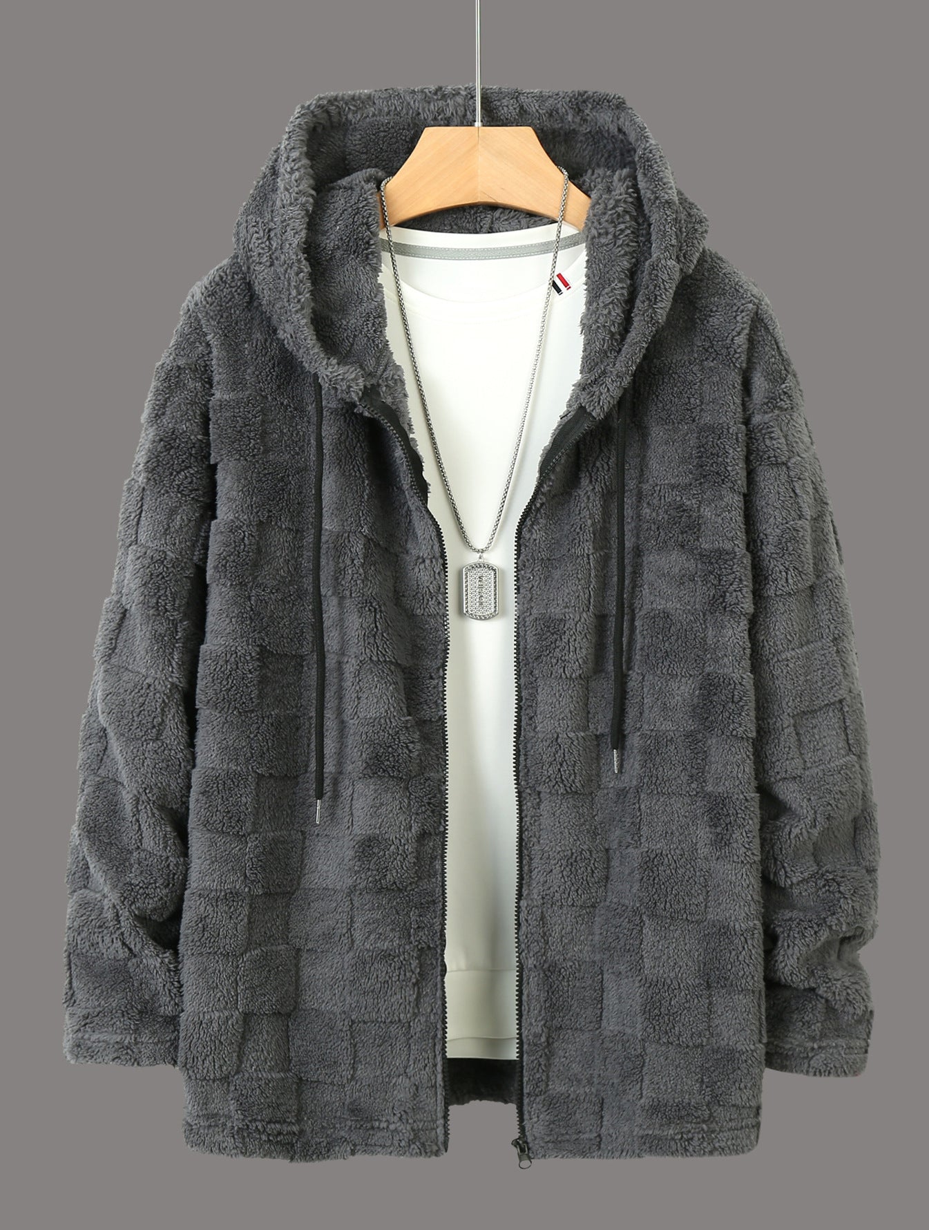 Herren Fleecejacke Warm Strukturiert Reißverschluss