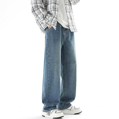 Herren Jeans Weite Bein mit hoher Taille und geradem Schnitt