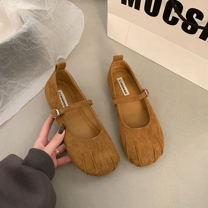 Damen Mokassins mit Riemen und Schnalle Modisch