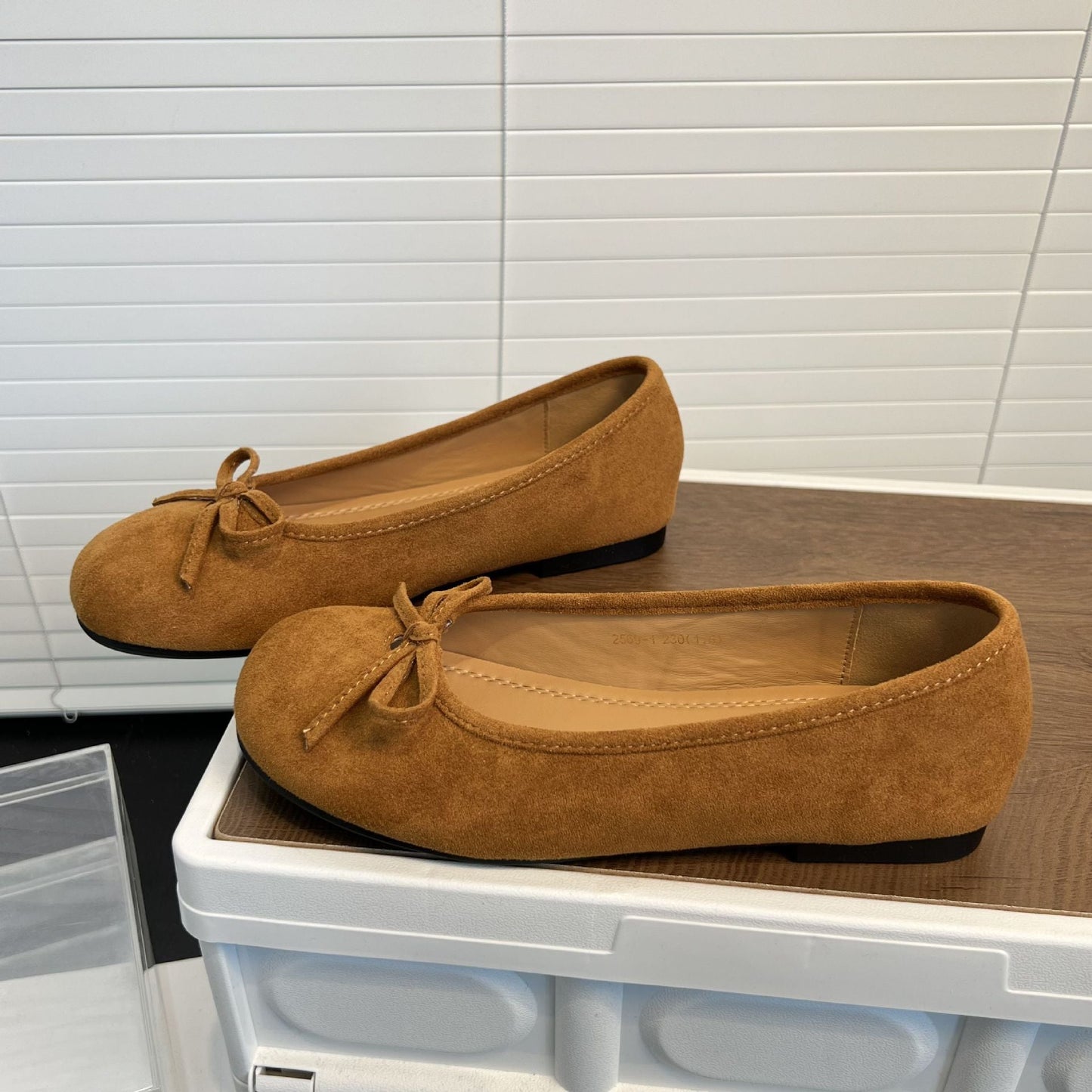 Damen Ballerinas Weichleder Schleifen Detail Elegante Heidi Mode