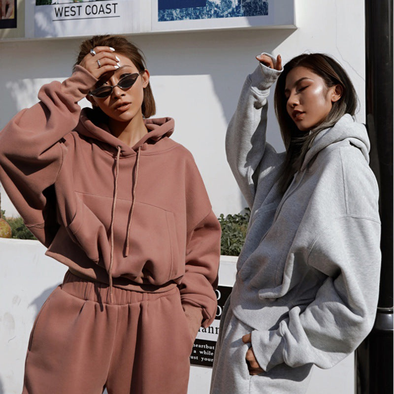 Damen Hoodie Set mit Jogginghose Bequem Elastisch