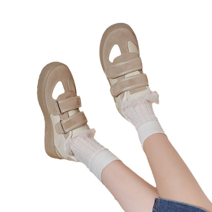 Damen Sneaker Sportlich Weich Bequem Klettverschluss