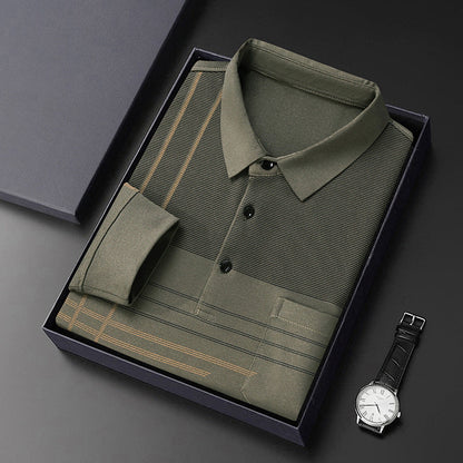 Herren Poloshirt Langarm Modern Grafikdesign Berlin