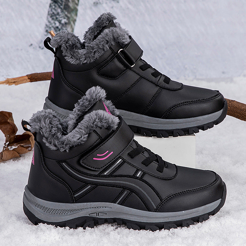 Damen Winterboots Warm Isoliert Klettverschluss