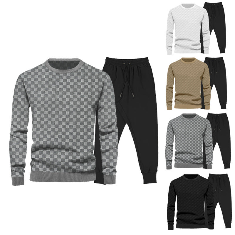 Herren Sportset Pullover Jogginghose Komplett Set Sportlich Grau - BerlinGlamour