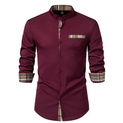 Herren Hemd Langarm Kariert Elegantes Businesshemd