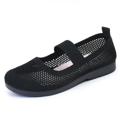 Damen Ballerinas atmungsaktiv Strick elastisch