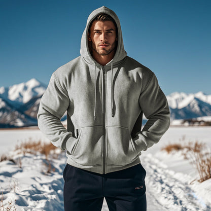 Herren Zip-Hoodie atmungsaktiv Sportlich Modern - BerlinGlamour