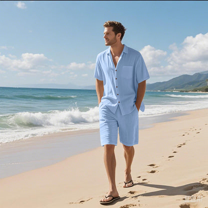 Herren Sportoberteil Kurzarm mit Shorts Sommer