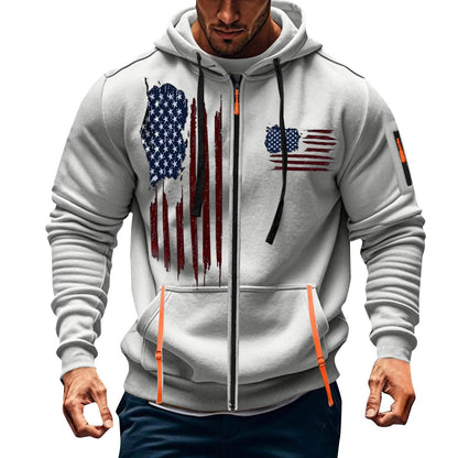 Herren Kapuzenpulli Sportlich mit Taschen Grau