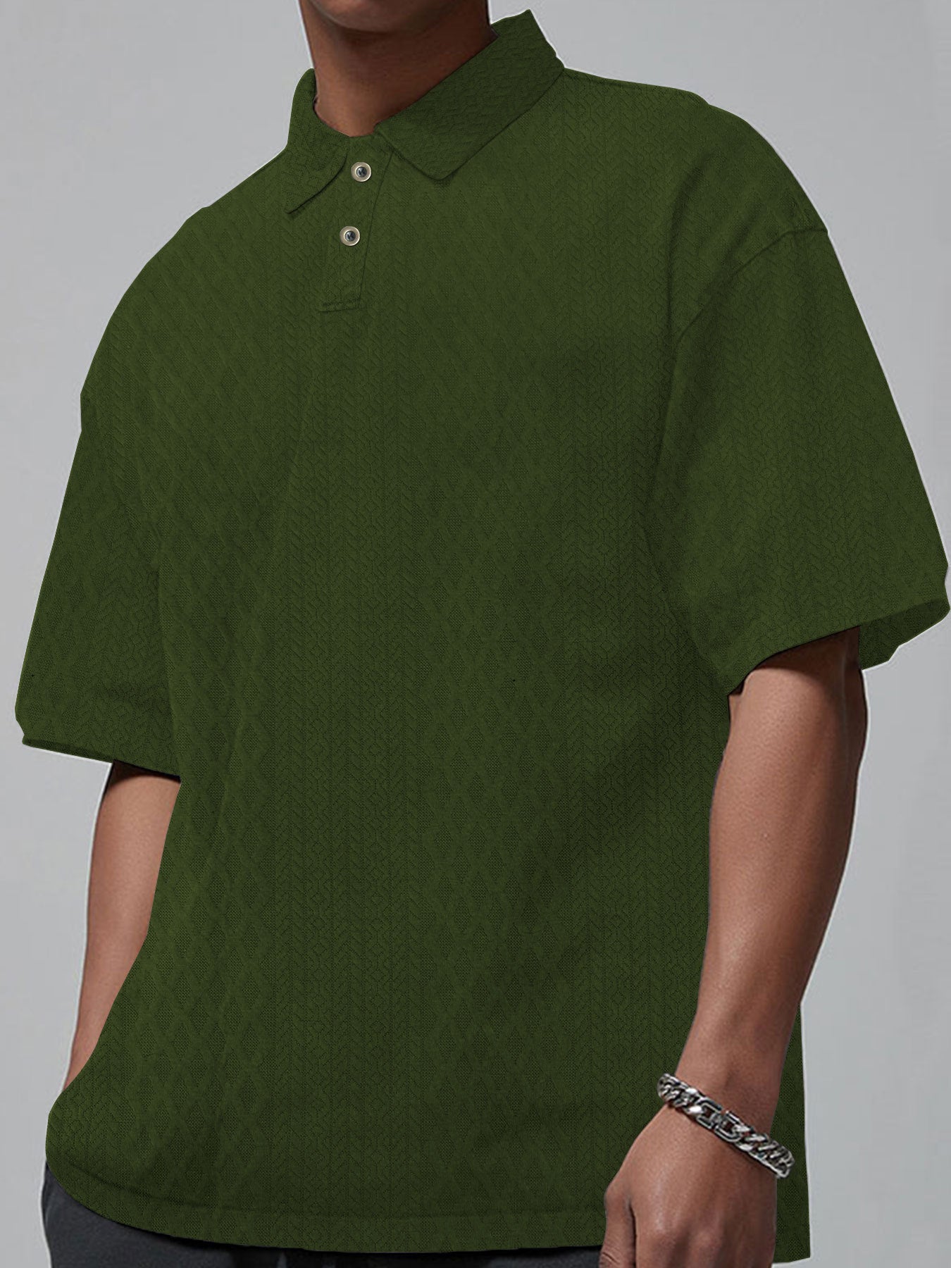 Herren Polohemd Modern Strukturiert Slim Fit