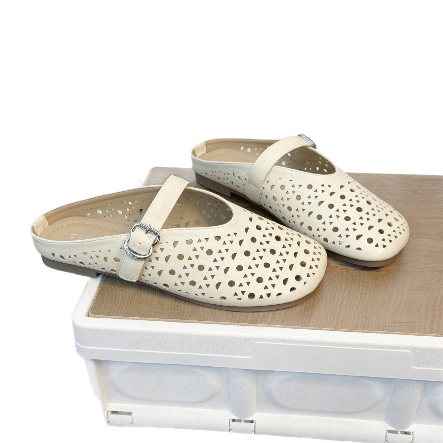 Damen Clogs Durchbruchdesign Verstellbarer Riemen Modern