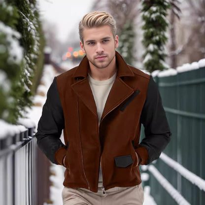 Leder Bikerjacke Herren mit Taschen Modern Schnitt - BerlinGlamour