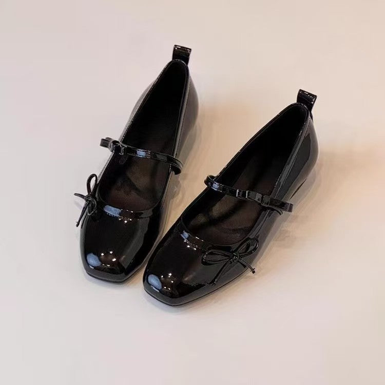 Damen Ballerinas Elegante Riemen Sandalen Glänzend