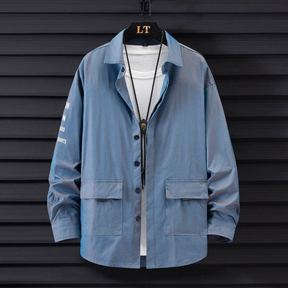 Herren Hemdjacke Lässig mit Taschen Casual Modell