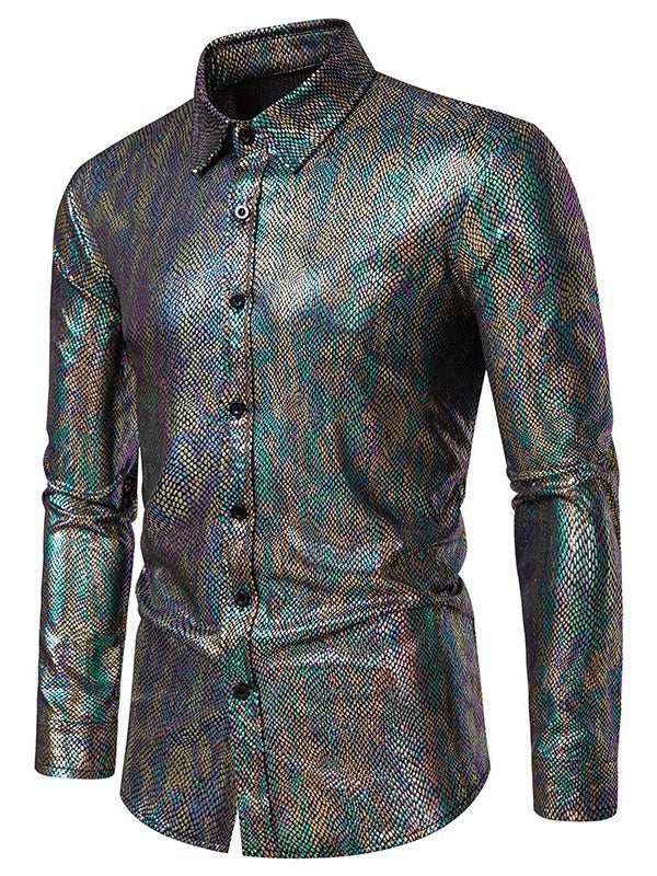 Herren Hemd Modern Elegant mit Glanzstoff