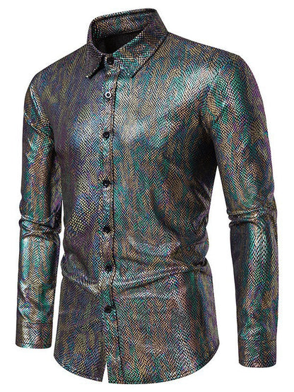 Herren Hemd Modern Elegant mit Glanzstoff