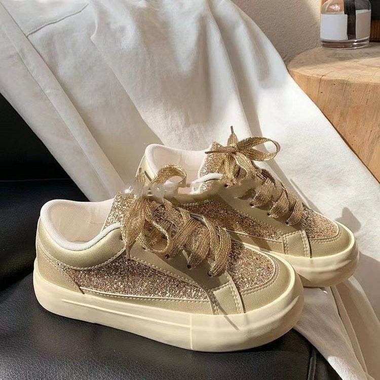 Damen Sneaker Glitzer Glanz atmungsaktiv Rutschfest - BerlinGlamour