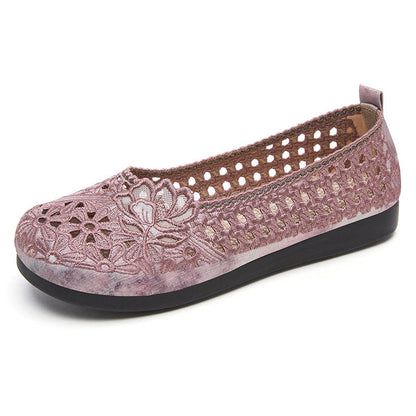 Damen Ballerinas atmungsaktiv mit Stickereien Floral Elegant