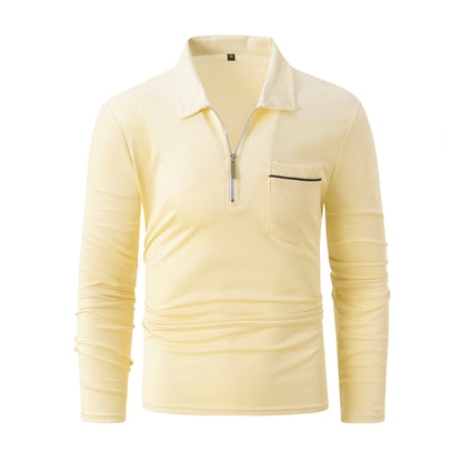 Herren Langarmshirt Modern mit Reißverschluss-details
