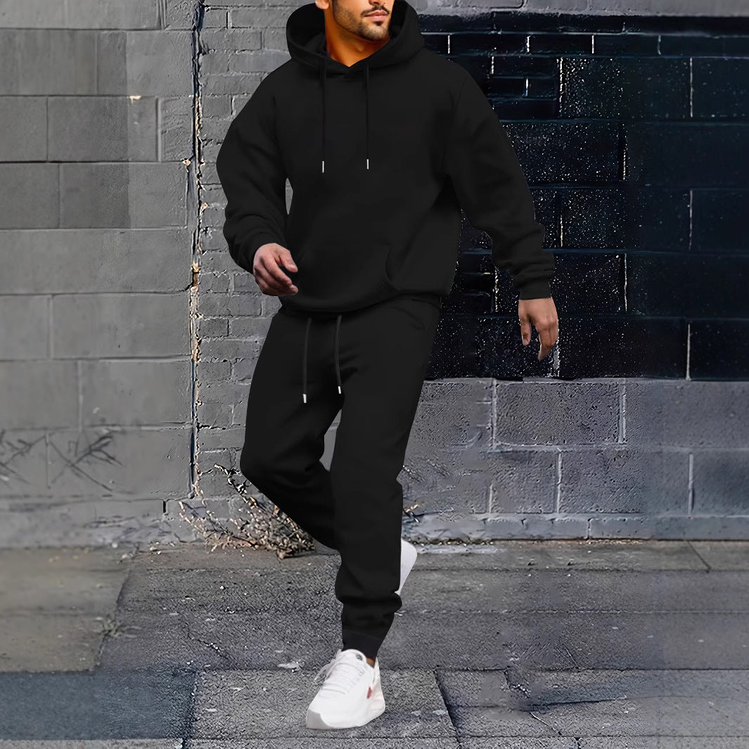 Herren Sportanzug Kapuzenjacke mit Taschen und verstellbarem Bund