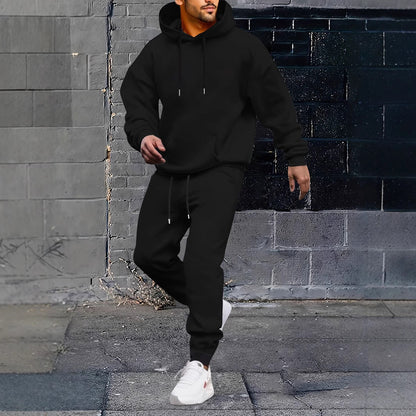 Herren Sportanzug Kapuzenjacke mit Taschen und verstellbarem Bund