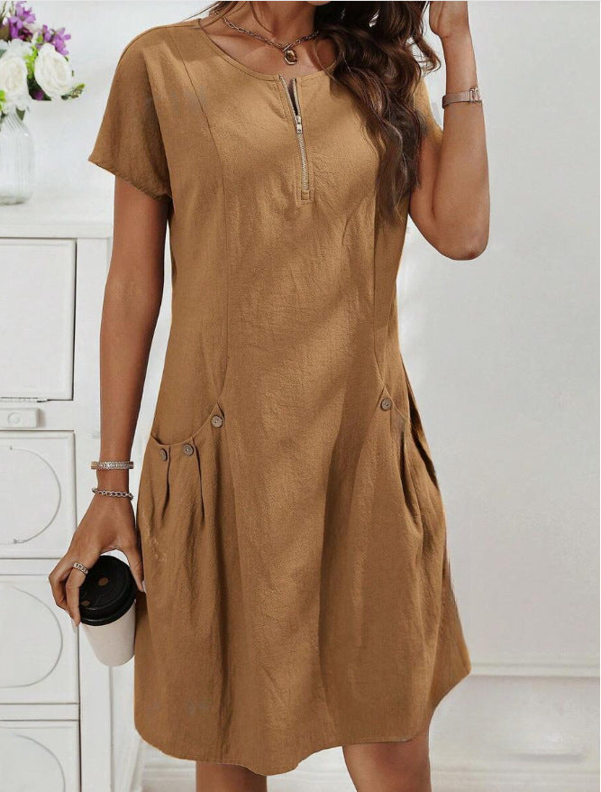 Damen Freizeitkleid mit Reißverschluss Bequem