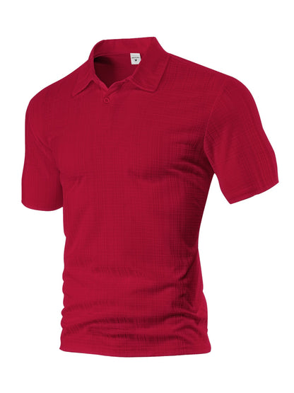 Herren Polohemd mit Struktur und Brusttasche Modern