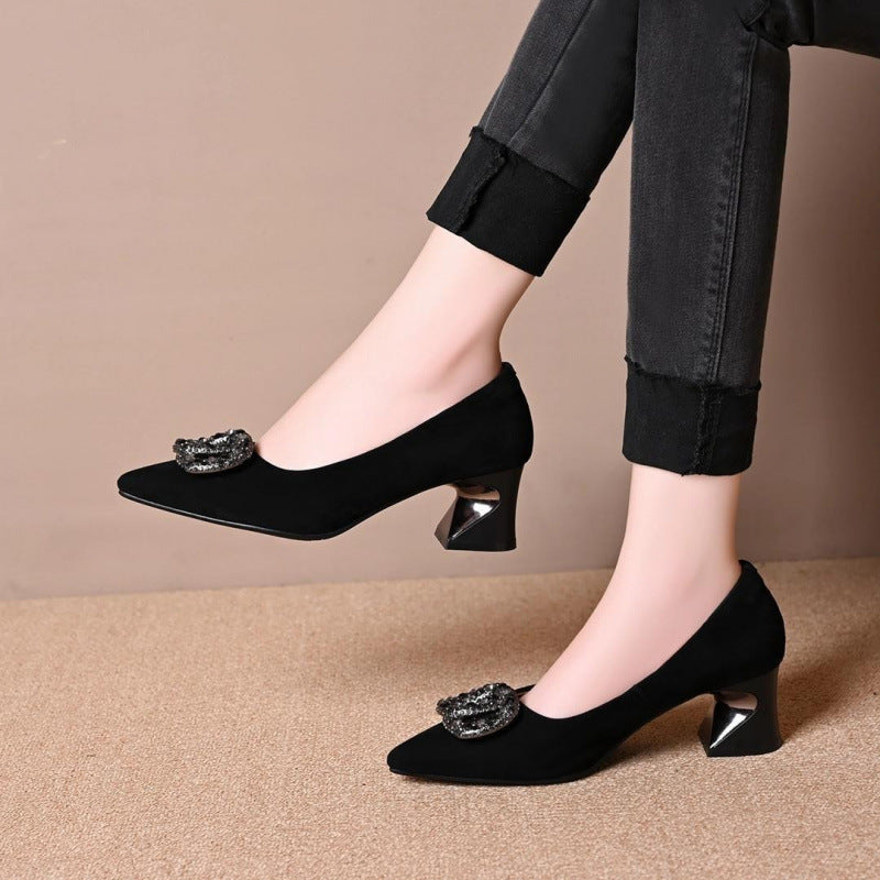 Damen Pumps Elegante Schmuck High Heels Glitzer
