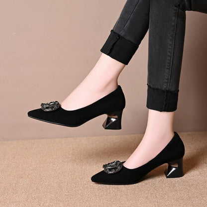 Damen Pumps Elegante Schmuck High Heels Glitzer
