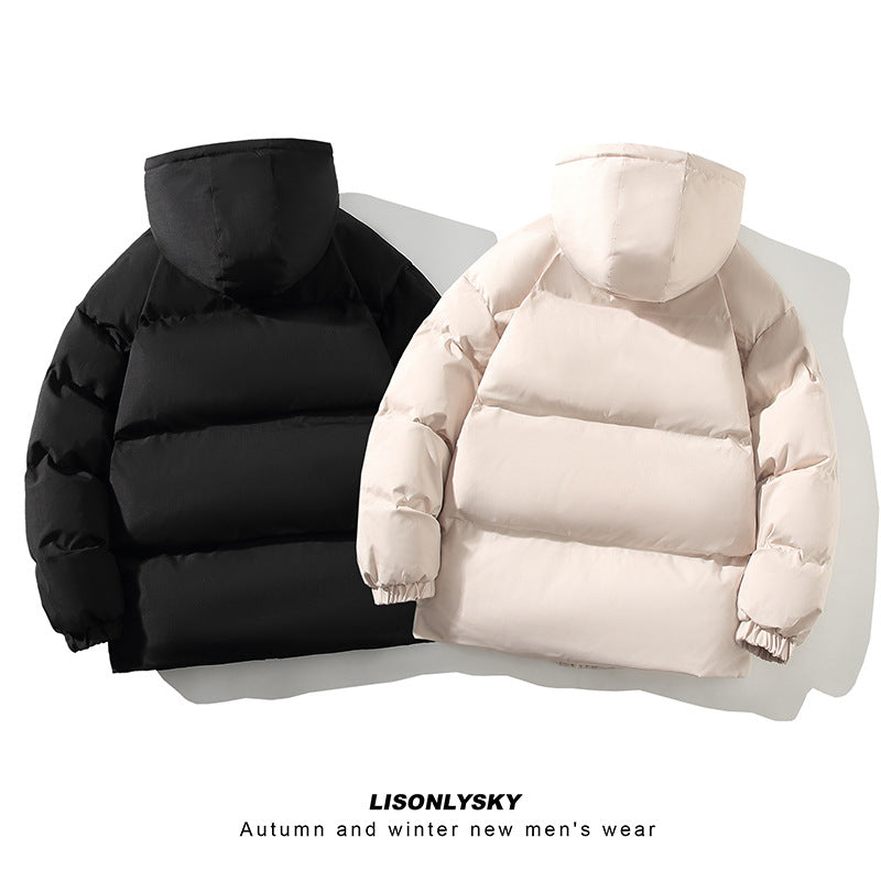 Herren Winterjacke Gesteppt Warm Mit Kragen Und Taschen