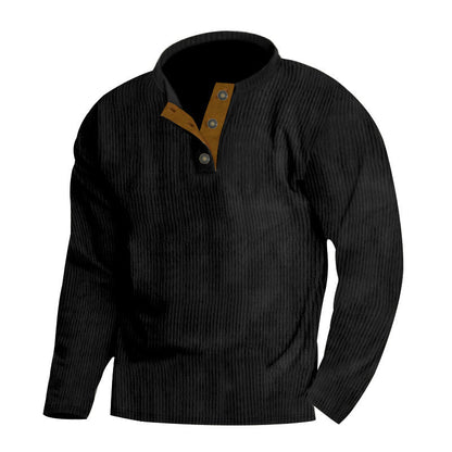 Herren Strickpullover Weich Warm Moderner Knopflook