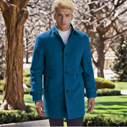 Maßgeschneiderter Herren Wollmantel Elegant Schwarz