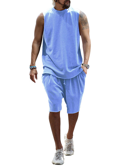Herren Sportset Tanktop und Shorts Baumwoll Mix