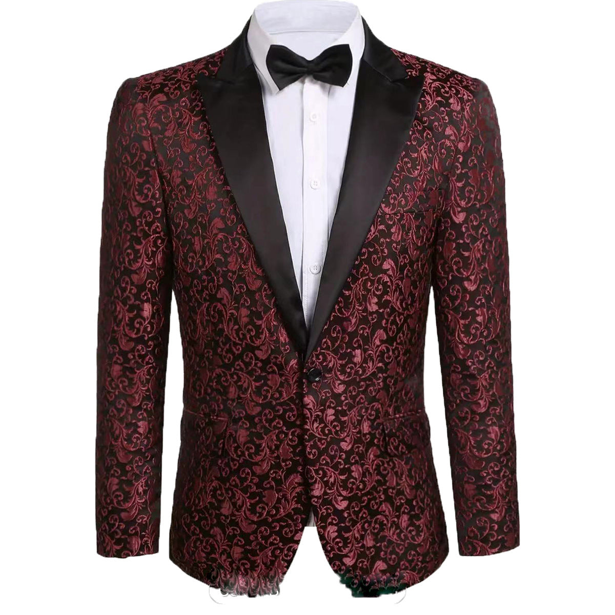 Herren Blazer Pailletten Jacke Glamour Floral Design