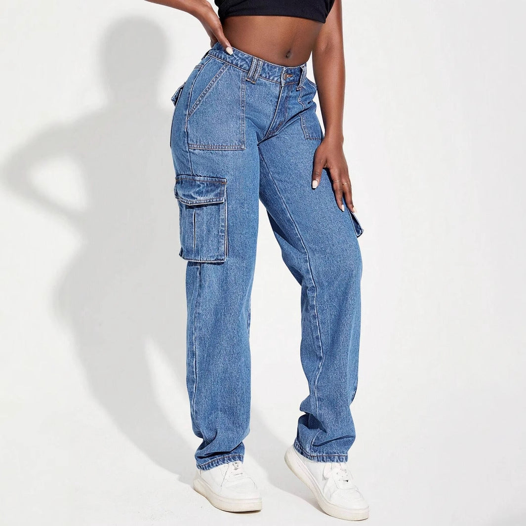 Damen Cargo-Hose Modern Bequem Berlin-Stil