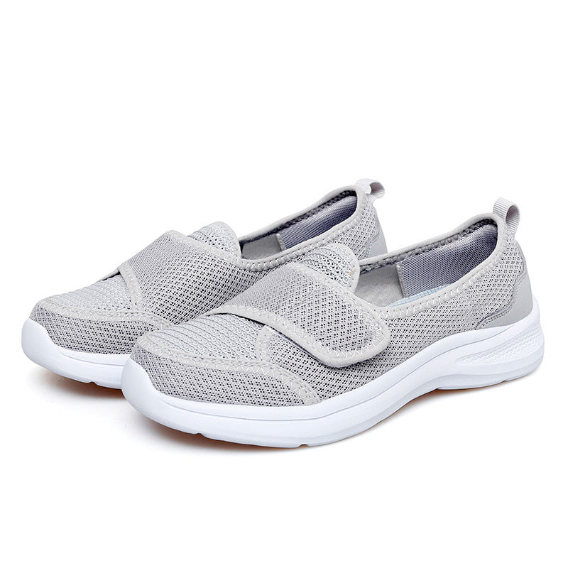 Damen Sneaker Atmungsaktiv Slip-On mit Klettverschluss