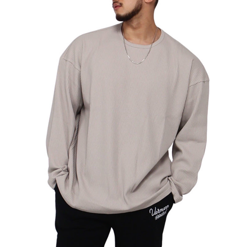 Herren Langarmshirt mit Rippmuster Modern Lässig - BerlinGlamour