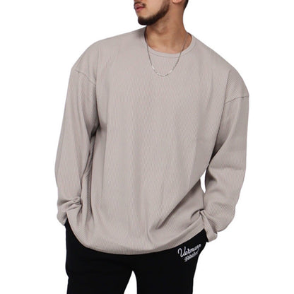 Herren Langarmshirt mit Rippmuster Modern Lässig - BerlinGlamour