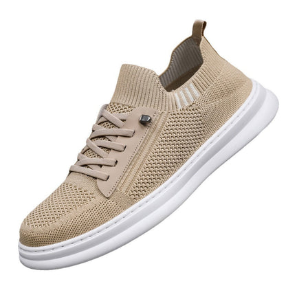 Damen Sneaker Bequem Elastisch Mit Reißverschluss
