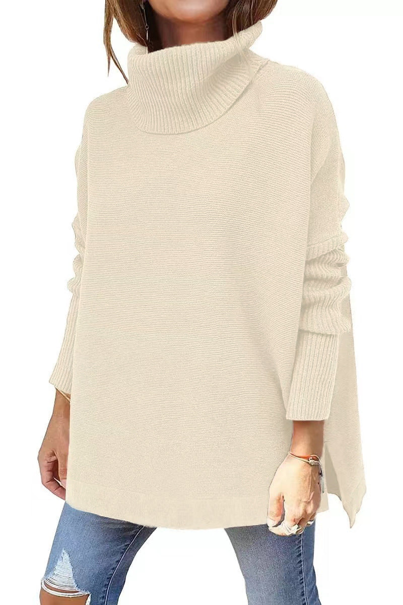 Damen Rollkragenpullover Oversized Großmasche Strick