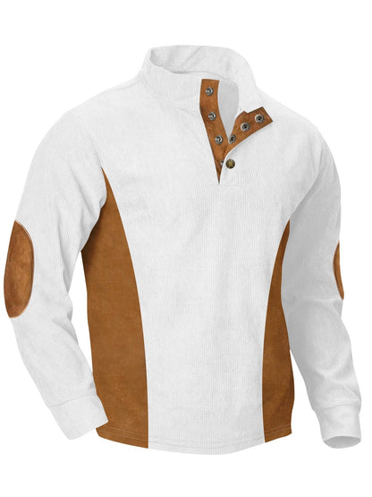 Herren Pullover Modern mit Stehkragen und Druckknöpfen