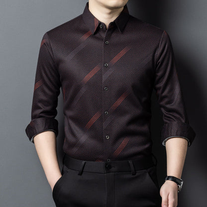 Herren Langarmhemd Modern Mit Trendigem Muster