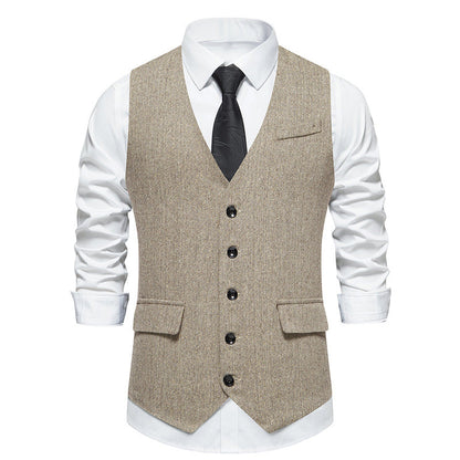 Herren Anzugweste Modern Slim Fit mit Taschen Elegant