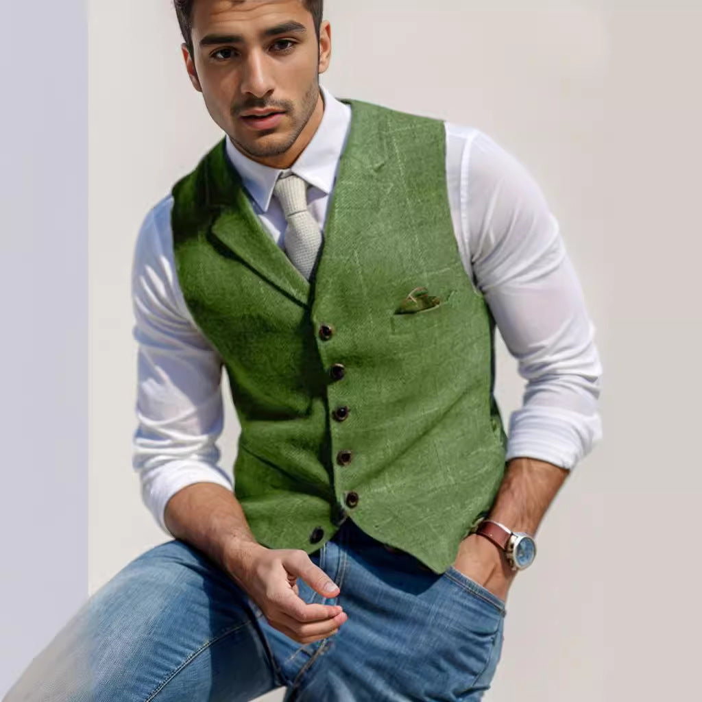 Herren Leinenweste Elegant Sommer