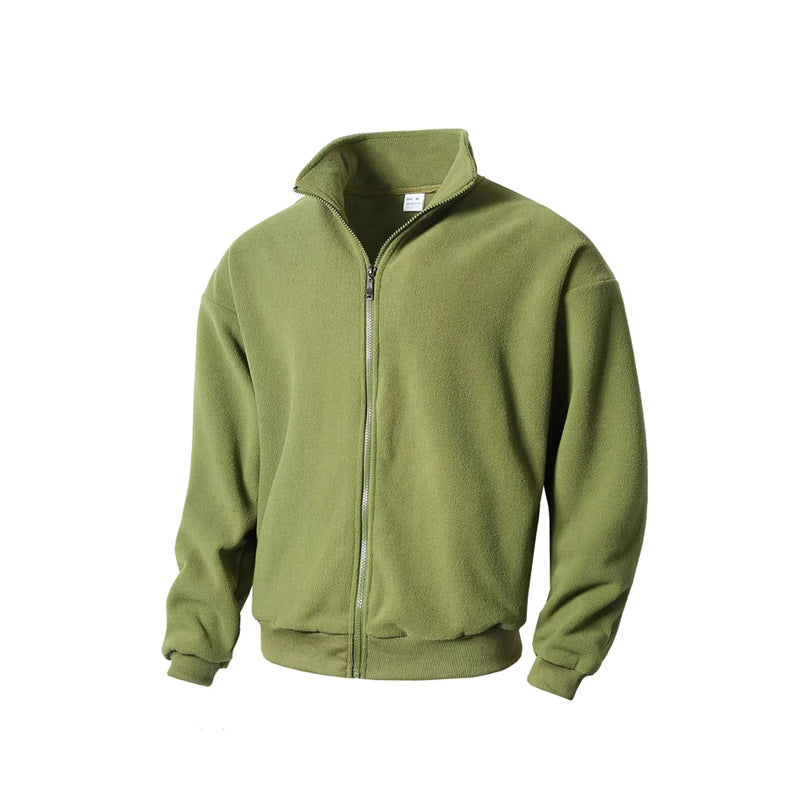 Herren Fleecejacke Warm mit Hochkragen und Reißverschluss