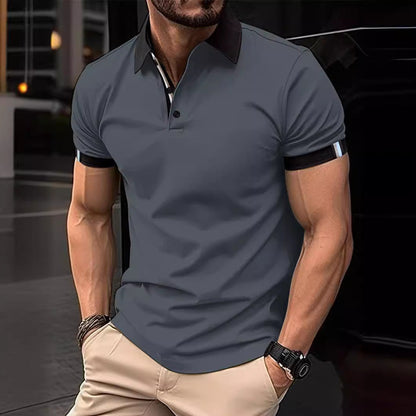 Herren Poloshirt Modern Kontrastkragen Stilvoll