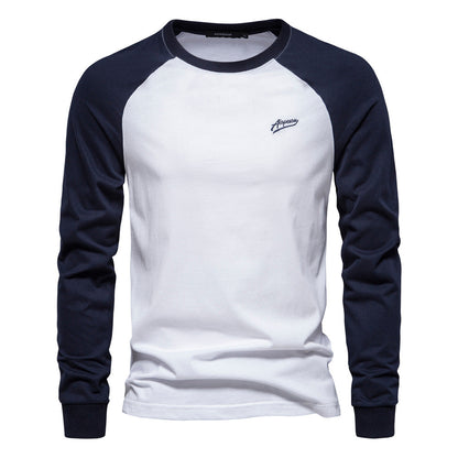 Herren Langarmshirt Modern Raglan Design Schwarz