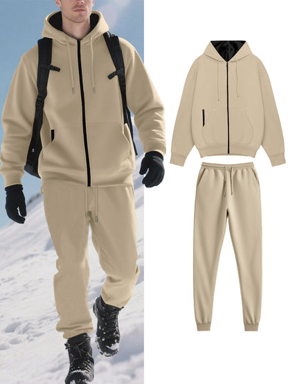 Herren Jogginganzug Warm Futter Taschen Sportlich